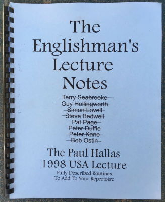 Paul Hallas: The Englishman's Lecture Notes