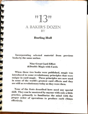 Burling
              Hull: 13 A Baker's Dozen