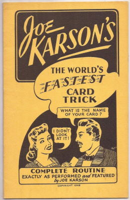 Joe Karson: The World's Fastest Card Trick