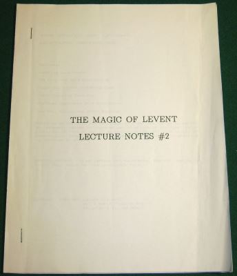 Magic
              of Levent - Lecture Notes 2