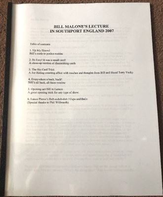 Bill Malone: Lecture in Southport England 2007