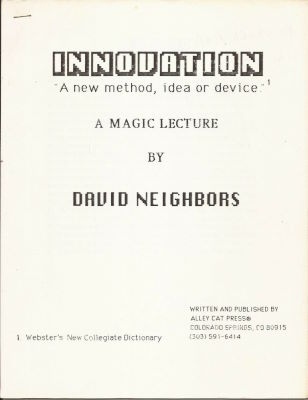 David Neighbors: Innovation