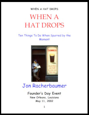 John Racherbaumer: When a Hat Drops