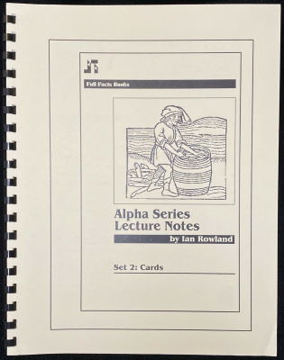 Ian Rowland: Alpha Series Lecture Notes Set 2 -
              Cards