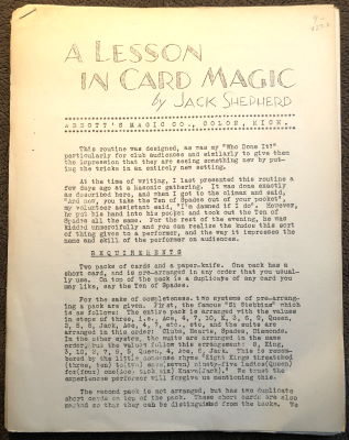 Jack Shepherd: A Lesson in Card Magic