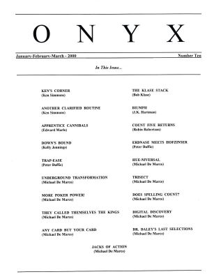 Ken
              Simmons: Onyx Issue 10 Jan 2000
