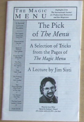 Jim Sisti: The Pick of the Menu