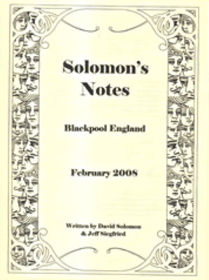 David Solomon: Solomon's Notes Blackpool England
              2008