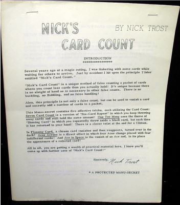 Nick
              Trost Card Count