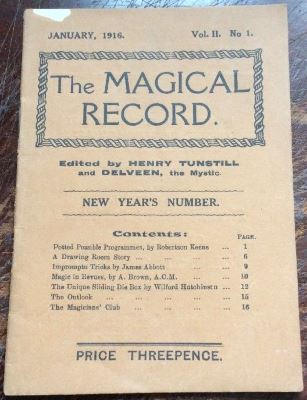Tunstill & Delveen: The Magical Record Jan 1916