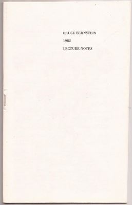 bernstein: 1982 lecture notes