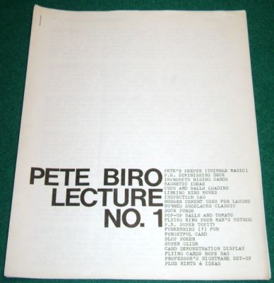 Pete Biro Lecture
              No. 1