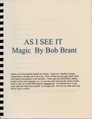 Bob
              Brant: As I See It