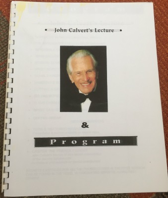 John Calvert's Lecture & Program