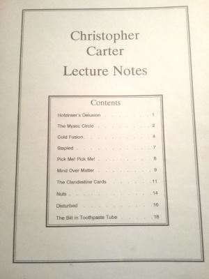 Christopher Carter Lecture Notes 1990