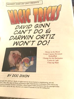 Doc Dixon Magic Tricks David Ginn Can't Do