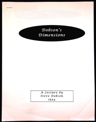 Steve Dobson: Dobson's Dimensions