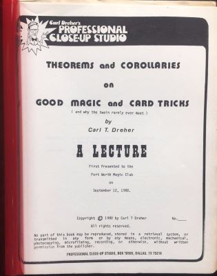 Dreher: Theorems and Corollaries on Good Magic and
              Card Tricks