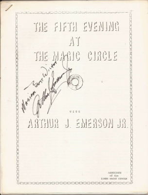Arthur Emerson, Fifth Evening At the Magic Circle