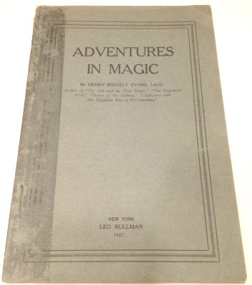 Henry Ridgely Evans: Adventures in Magic