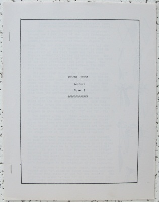 Furst: Lecture
              No. 1
