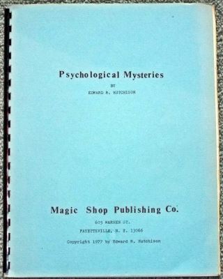 Edward Hutchison: Psychological Mysteries