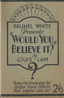 Brunel White Presents "Would You Believe
              It"