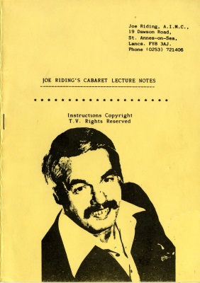 Joe Riding's
              Cabaret Lecture Notes