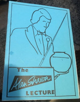 The Alan Shaxon Lecture (blue cover)