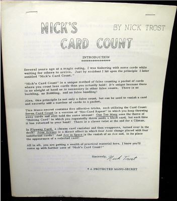Nick
              Trost Card Count
