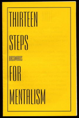 Michael Weber: 13 Steps Backwards for Mentalism